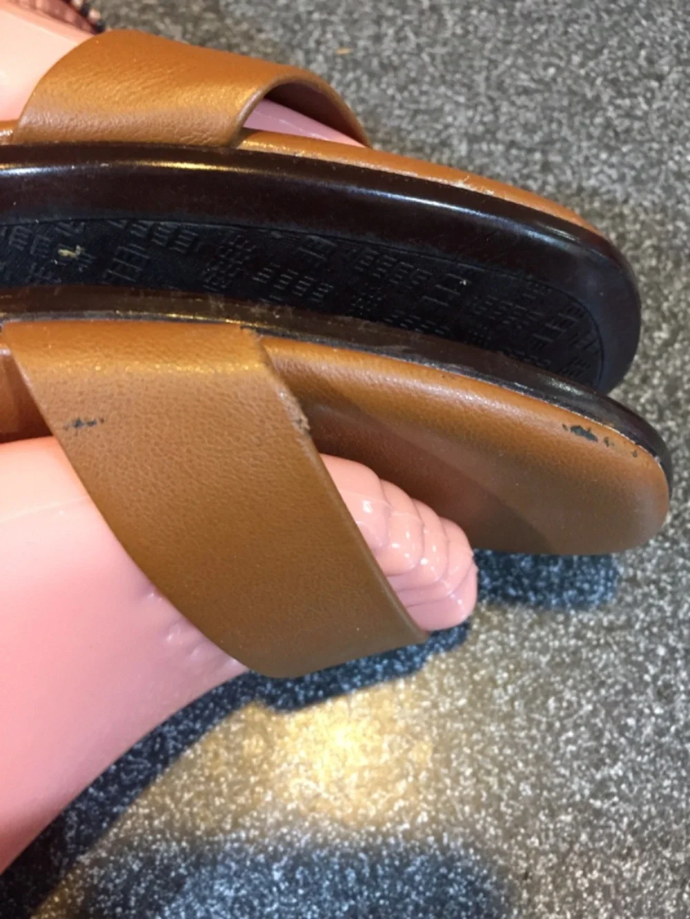 Italian Shoemakers Brown Tan Two-Strap Sandals